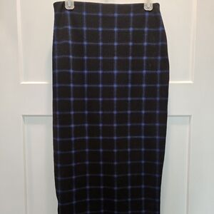 Plaid Black and Blue Women's Skirt